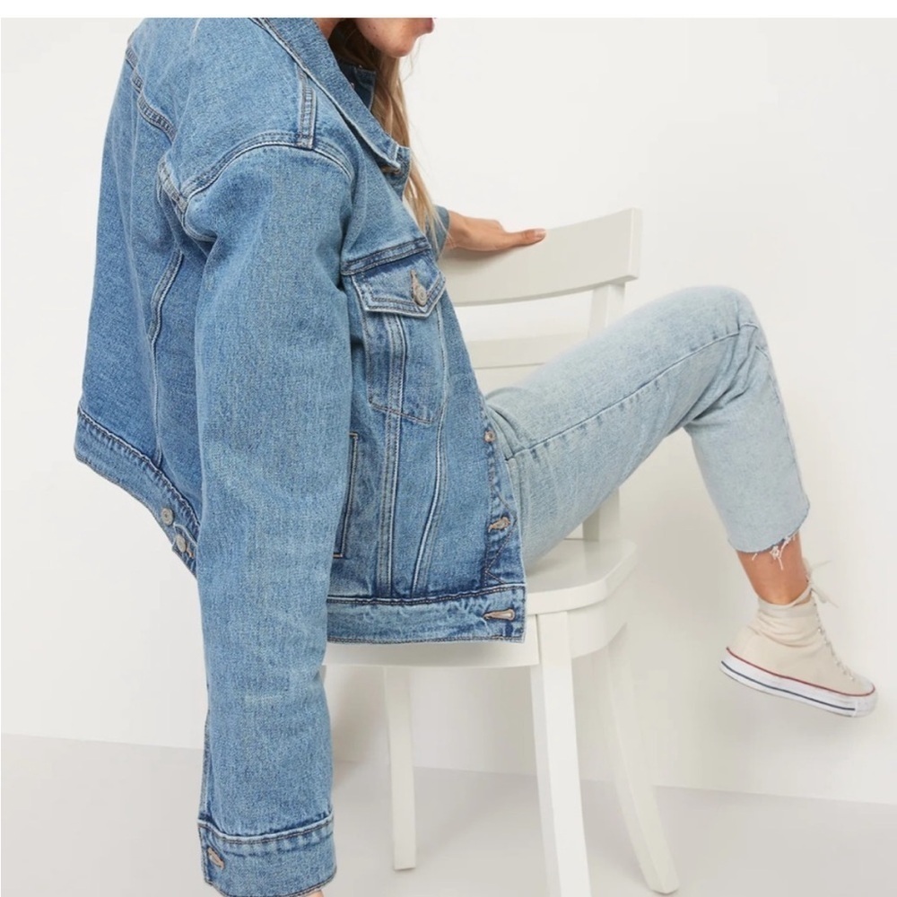 Old navy teen oversized denim jacket 10/12